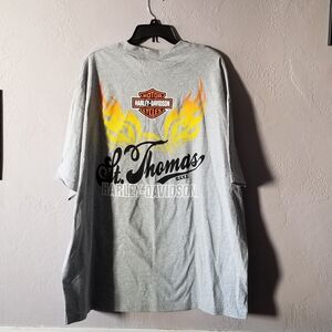 Harley Davidson St. Thomas United States Virgin Islands Shirt 3XL XXXL Flames